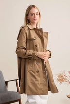 Trench coat mi-long double boutonnage avec ceinture ATTRAIT PARIS