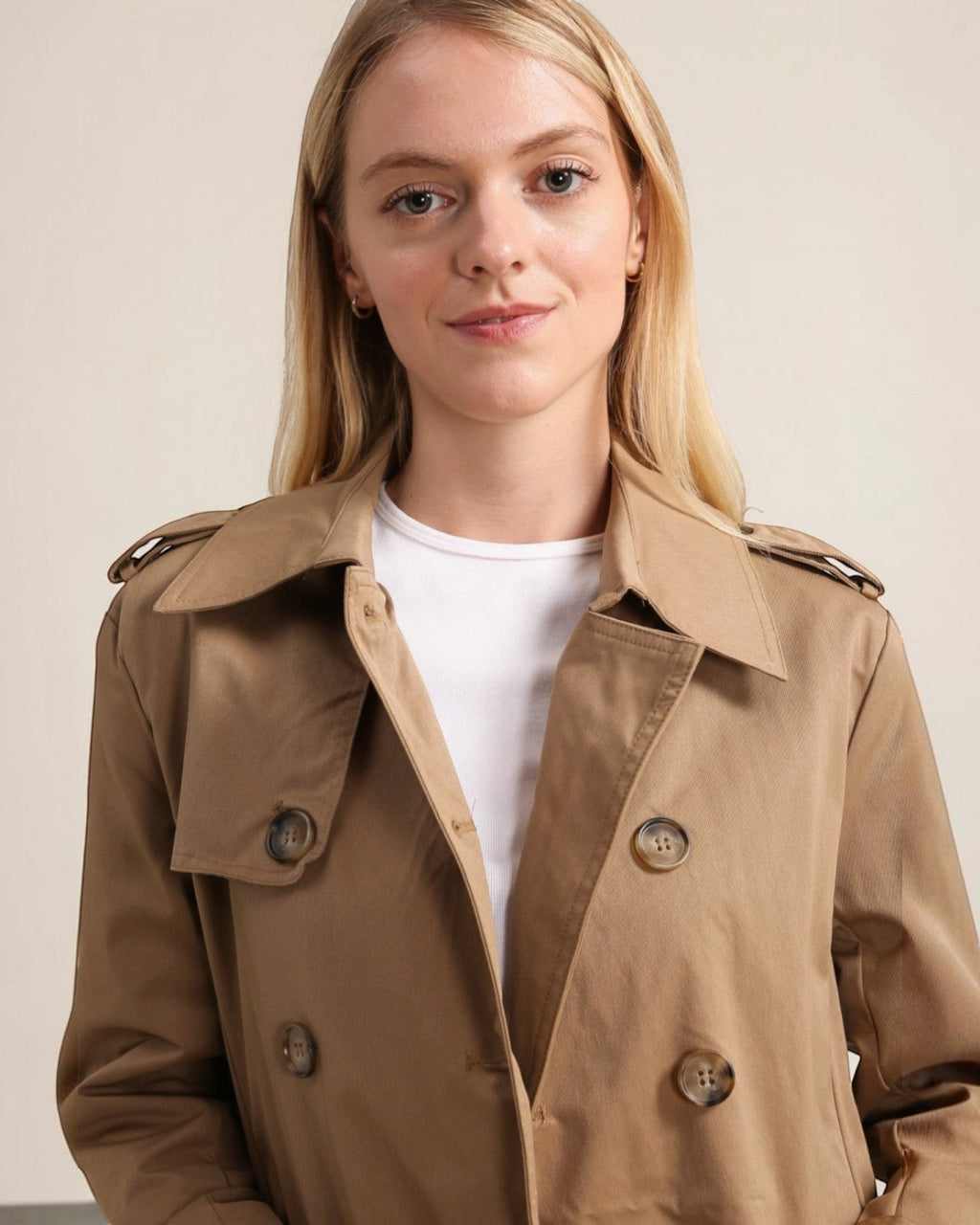 Trench coat mi-long double boutonnage avec ceinture ATTRAIT PARIS
