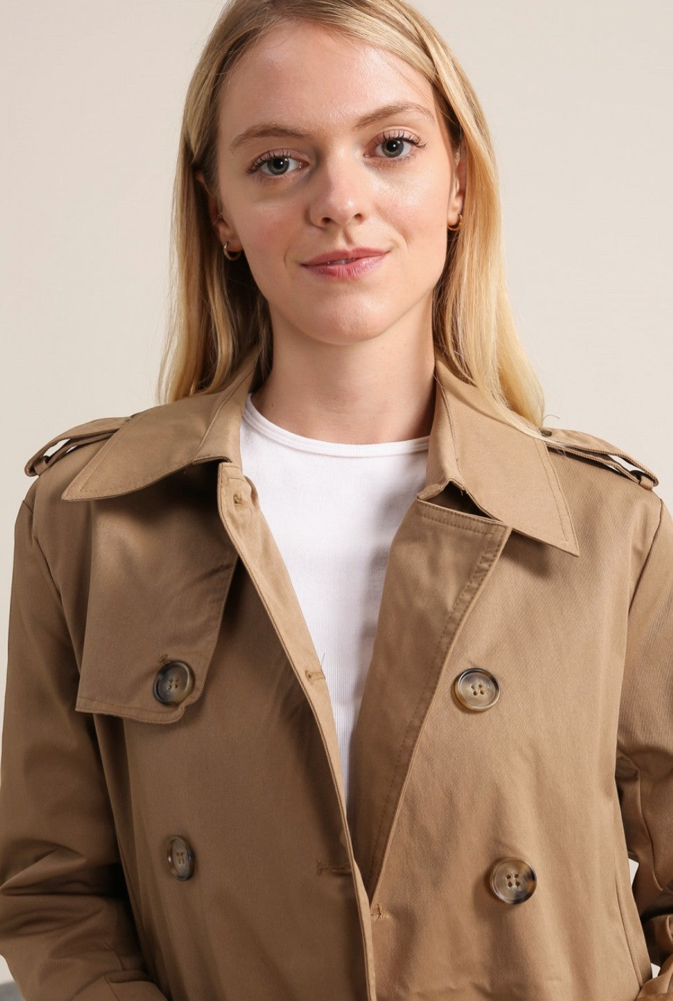 Trench coat mi-long double boutonnage avec ceinture ATTRAIT PARIS
