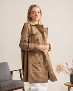 Trench coat mi-long double boutonnage avec ceinture ATTRAIT PARIS