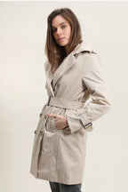 Trench coat mi-long double boutonnage avec ceinture ATTRAIT PARIS