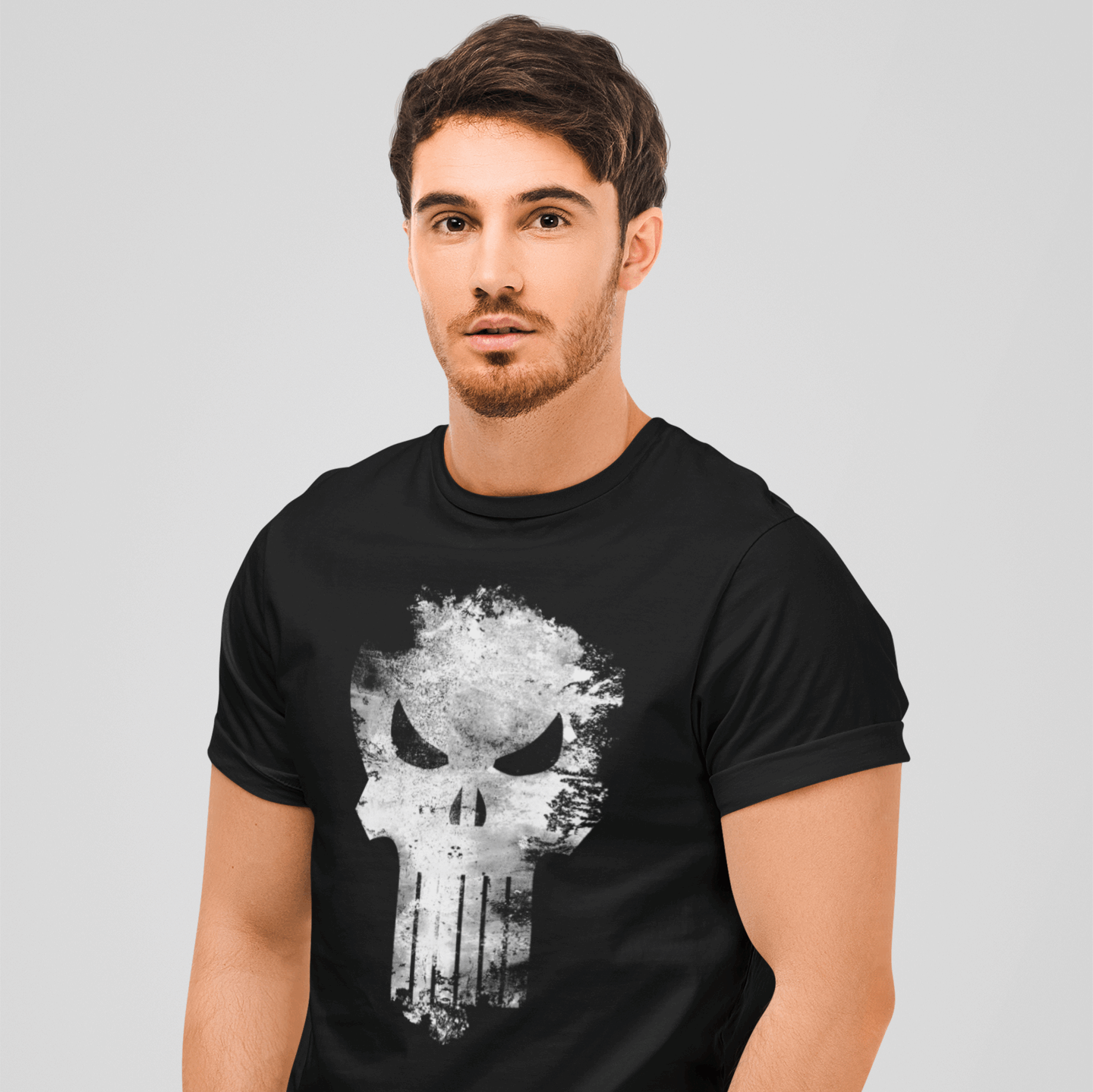 T-shirt Marvel The Punisher - Distress Skull - T-shirt homme - COTTON DIVISION