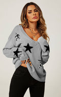 Pull  Col V Motif Animal et Étoile  FS collection