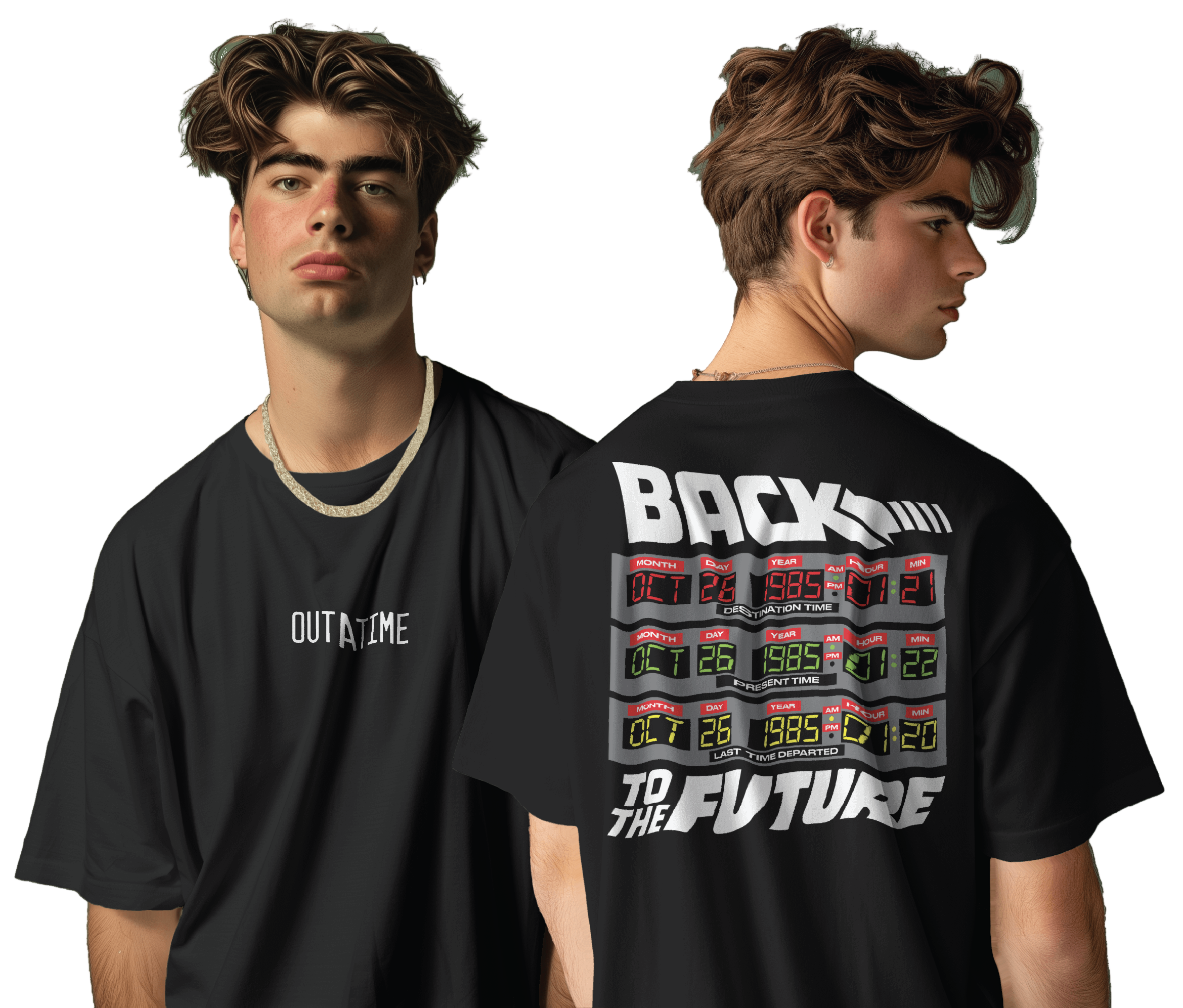 T-shirt OFFICIEL Retour vers le Futur – OUTATIME - T-shirt homme - COTTON DIVISION