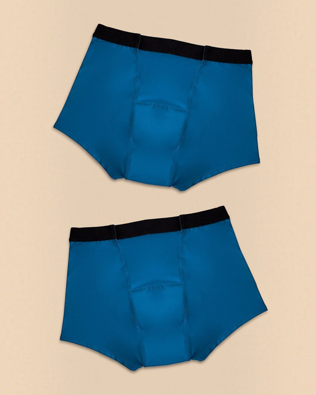 BROCK ANAISSA teen menstrual shorts pack in blue with black waistband, made from organic cotton and bamboo.