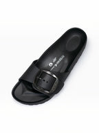 BROCK AVISPAS Milano black EVA anatomical slide sandal with a translucent adjustable oval buckle