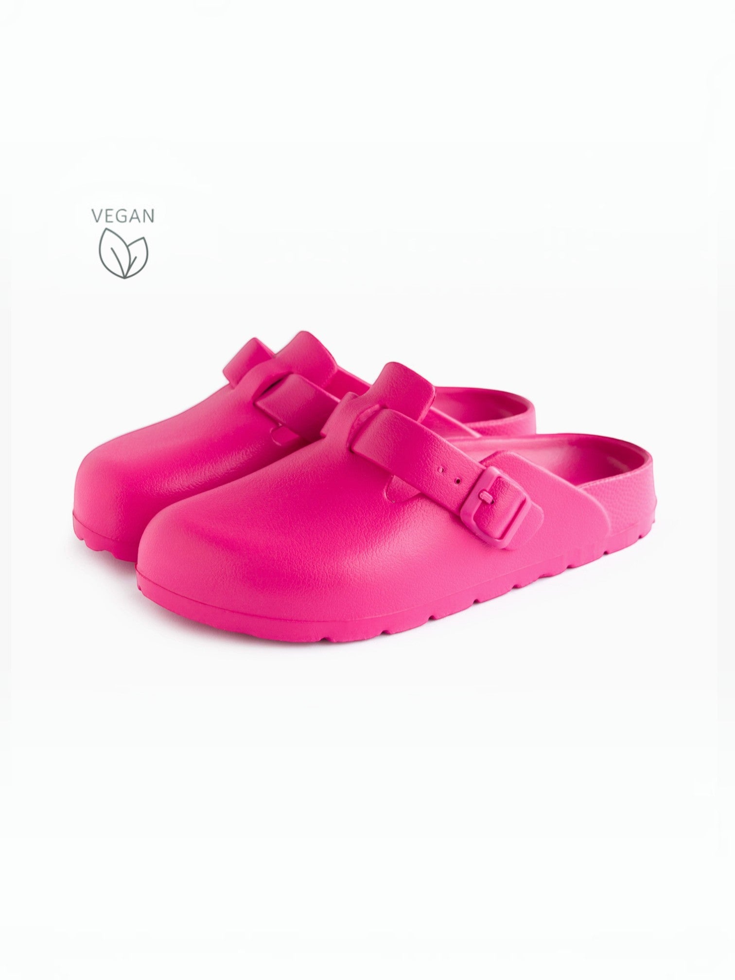 BROCK AVISPAS Desalia pink EVA mule clogs with an adjustable strap and vegan design, made in Spain.