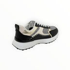 BROCK baskets BELLICY / Cink-me noires et dorées avec détails cousus et motif pied-de-poule