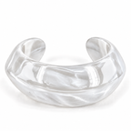 Bracelet jonc large et arrondi Orane BROCK en plastique transparent brillant
