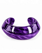 Bracelet jonc large et arrondi Orane de BROCK en plastique violet brillant