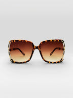 BROCK BYREN | ÉLINE L'ATELIER sunglasses featuring a trendy tortoiseshell frame and gradient brown lenses.