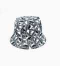 Chapeau bob  imprimé billets de banque noir et blanc, style streetwear.