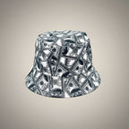Chapeau bob  imprimé billets de banque noir et blanc, style streetwear.
