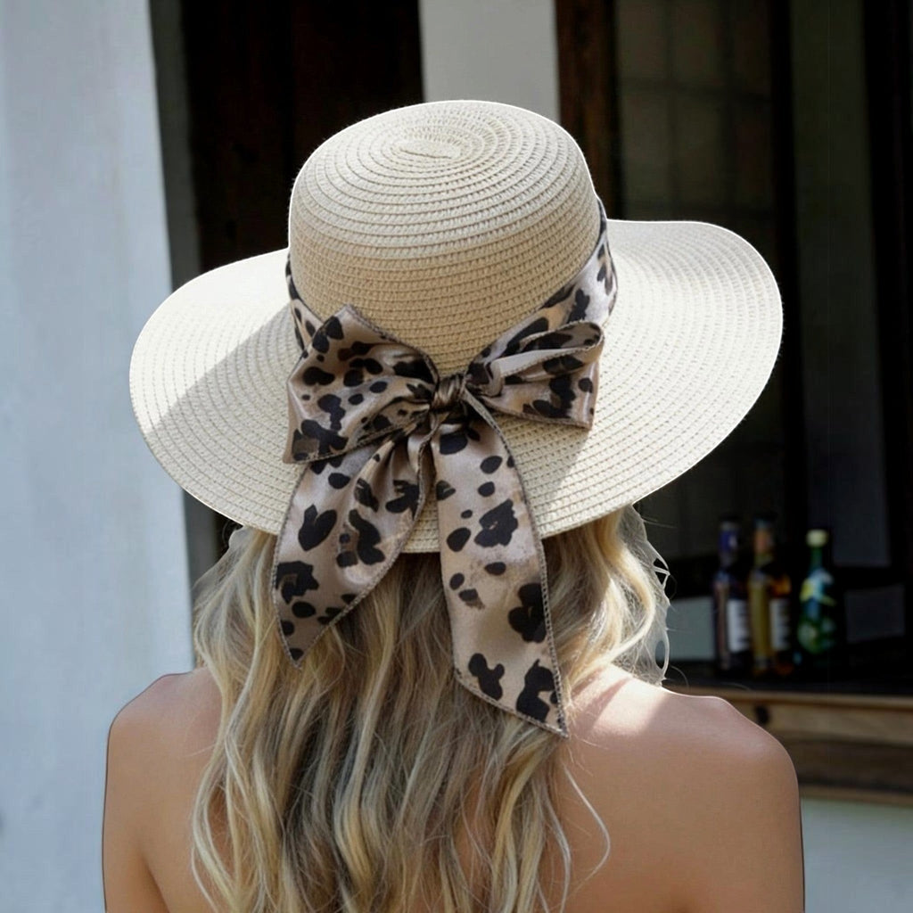 Chapeau avec ruban motif leopard - Chapeau - LINETA