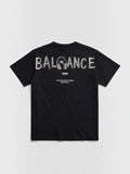 BROCK FIVE EVER black cotton short sleeve t-shirt with white typographic graphic print on the back