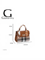 Mini sac à main BROCK GALLANTRY en cuir PU à carreaux avec poignée foulard et fermoir doré
