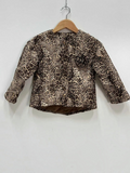 BROCK GRASSTAR lightweight polyester jacket for children featuring a stylish leopard print and a floral accent.