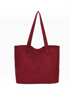 Cabas BROCK INES DELAURE rouge en similicuir avec détails cloutés et fermeture zippée, format spacieux