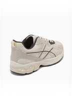 BROCK JOIA women's beige running sneakers with mesh, synthetic suede panels, and a thick cushioned sole