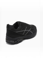 BROCK JOIA black running style sneakers with mesh and synthetic suede panels and a thick cushioned sole