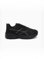 BROCK JOIA women's black running-style sneakers with mesh, synthetic suede, and thick cushioned soles.