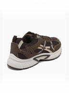 BROCK JOIA women's brown mesh running sneakers with thick cushioned soles and synthetic overlays