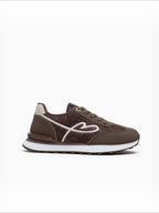 BROCK LADY GLORY brown running sneakers with lace panels, embroidered heart detail, and white EVA foam sole.
