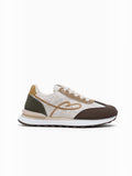 BROCK LADY GLORY running sneakers featuring beige lace, brown suede accents, and a signature embroidered heart design.