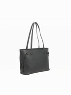 BROCK MIA LAROUGE black leather university shoulder bag with adjustable straps and multiple compartments