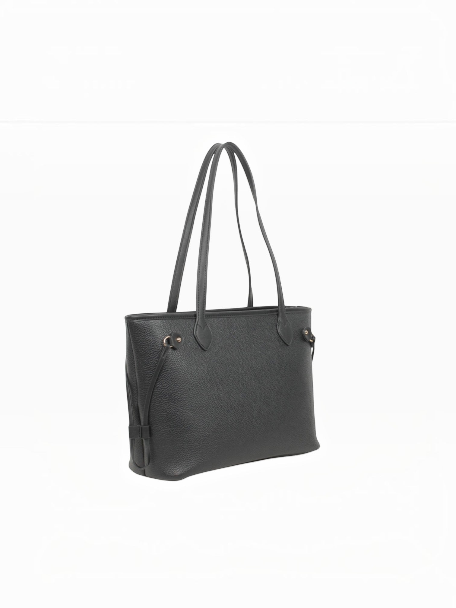 BROCK MIA LAROUGE black leather university shoulder bag with adjustable straps and multiple compartments