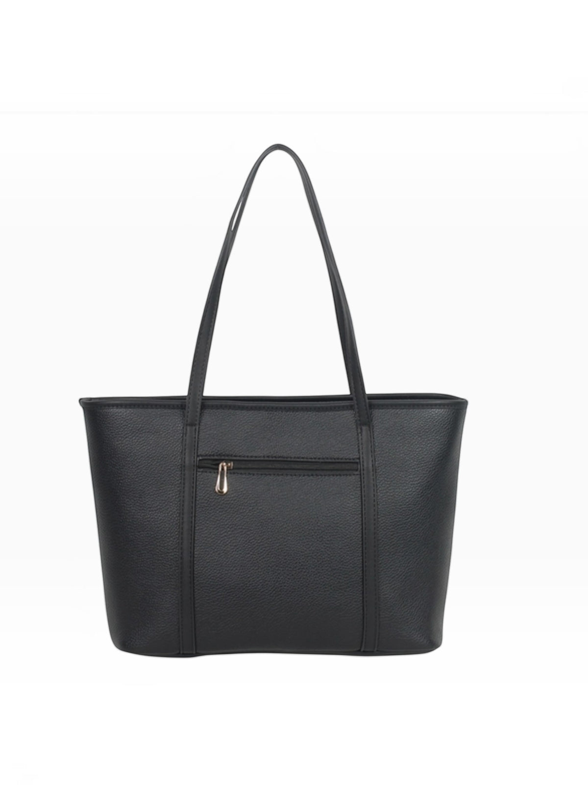 BROCK MIA LAROUGE black structured university shoulder bag with adjustable straps and exterior zipper pocket