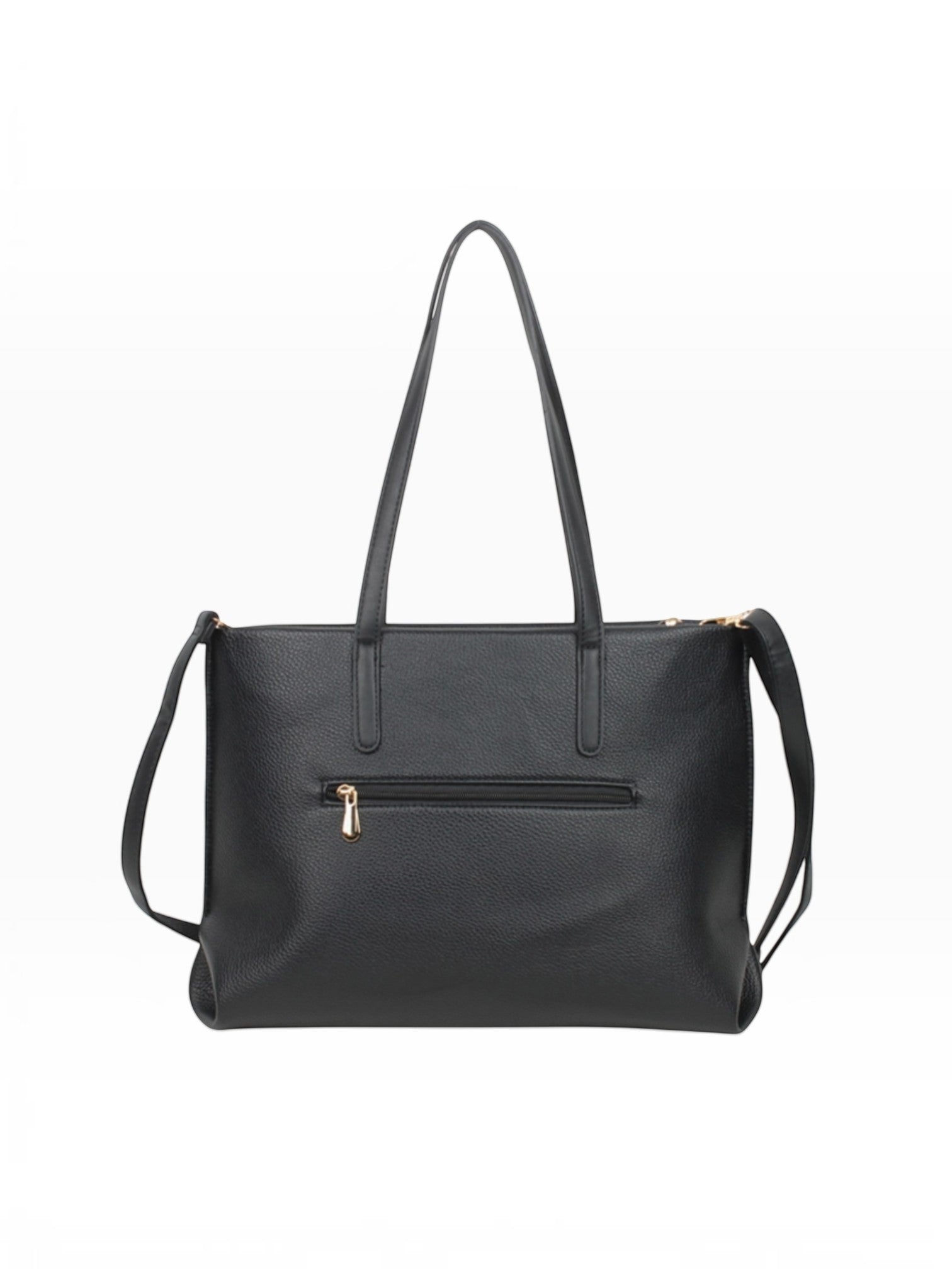 BROCK MIA LAROUGE black pebbled leather university shoulder bag with gold zipper and adjustable strap