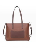 BROCK MIA LAROUGE brown faux leather university shoulder bag with adjustable straps and multiple compartments