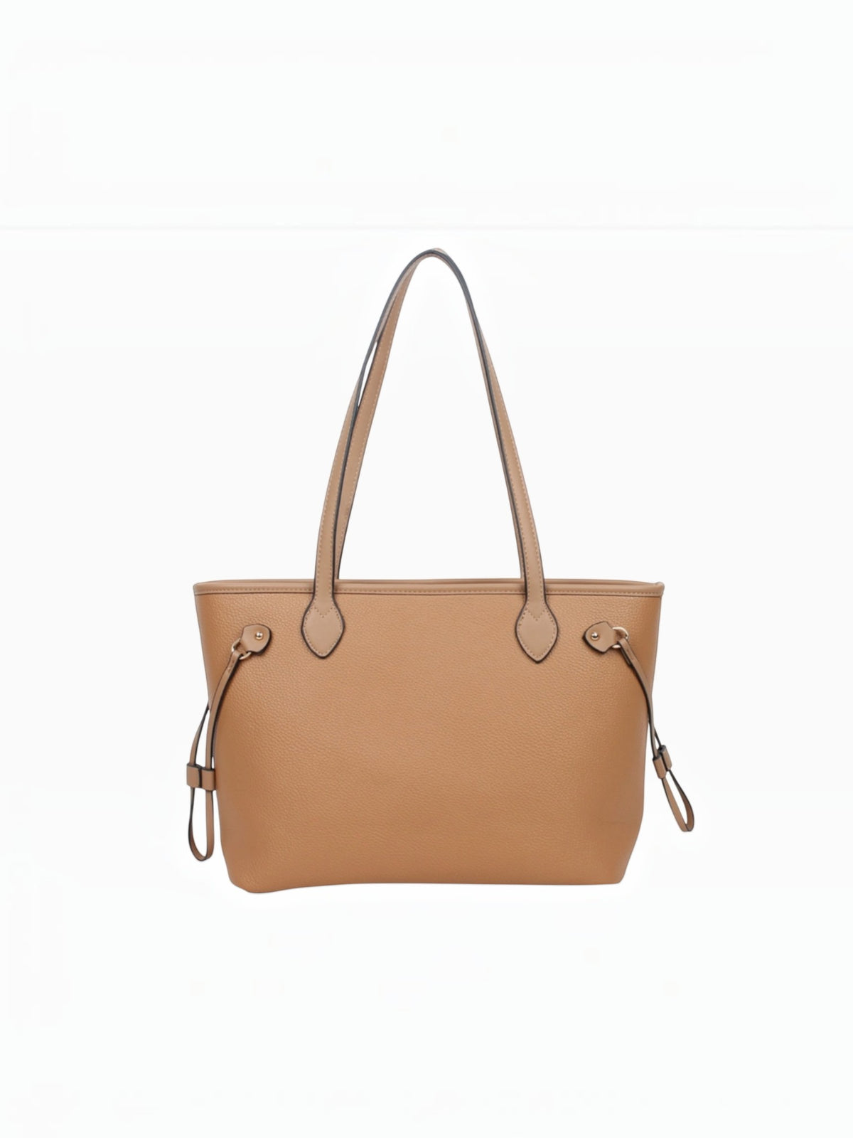 BROCK MIA LAROUGE tan leather shoulder bag with adjustable straps and multiple compartments for daily use
