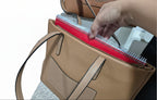 BROCK MIA LAROUGE tan university shoulder bag with adjustable strap and organized compartments for students