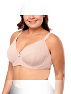 BROCK plus size beige underwire bra with a non-padded, stretch fabric design for optimal support and comfort.