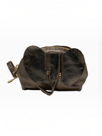 Porte-monnaie BROCK en cuir de vachette texturé forme éléphant couleur bronze avec fermeture éclair