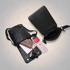 BROCK Sacoche homme en cuir synthétique noir, compartiment principal spacieux, poche zippée arrière, rabat magnétique.