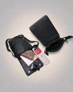 BROCK Sacoche homme en cuir synthétique noir, compartiment principal spacieux, poche zippée arrière, rabat magnétique.