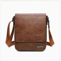BROCK sacoche homme en cuir synthétique marron avec sangle réglable, idéal pour le quotidien.