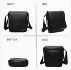 Sacoche homme Gallantry BROCK en cuir synthétique noir, bandoulière réglable, fermeture rabat magnétique, poche zippée arrière.