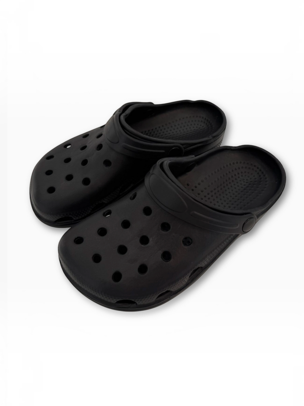BROCK SUNSEA black EVA clogs with ventilation holes and a non-slip sole for comfortable summer wear.