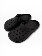BROCK SUNSEA black EVA clogs with ventilation holes and a non-slip sole for comfortable summer wear.