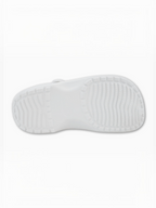 BROCK SUNSEA white synthetic clog showing the textured non-slip sole pattern