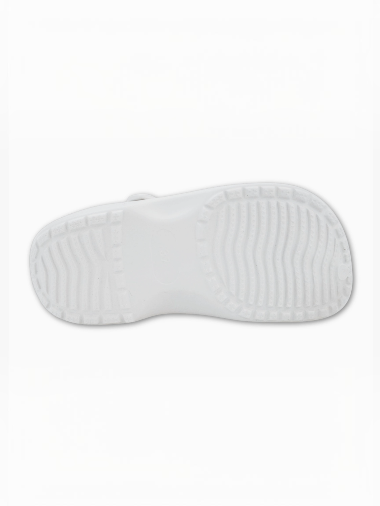 BROCK SUNSEA white synthetic clog showing the textured non-slip sole pattern