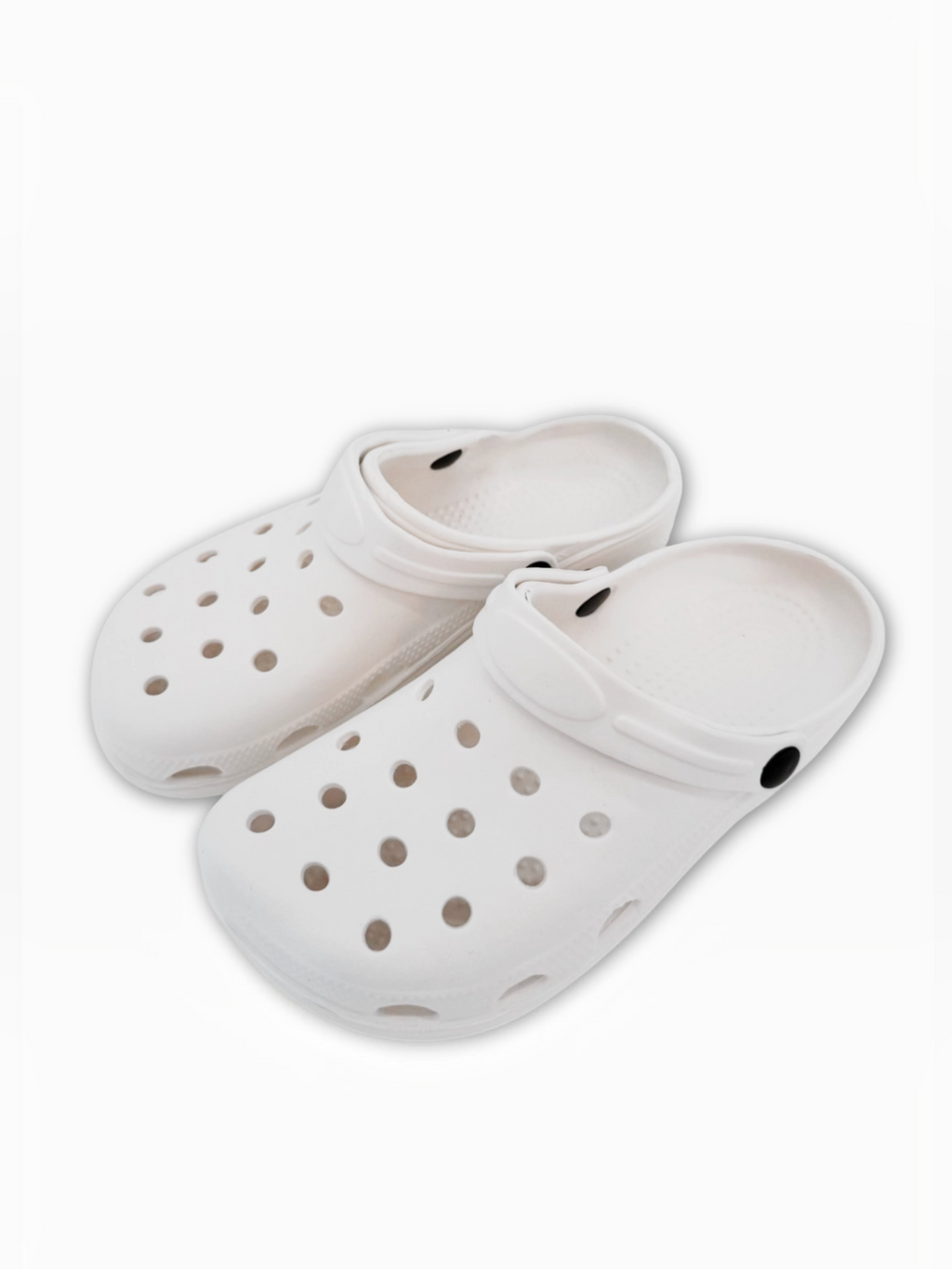 BROCK SUNSEA white EVA clogs with breathable perforations and a non-slip sole for summer comfort.