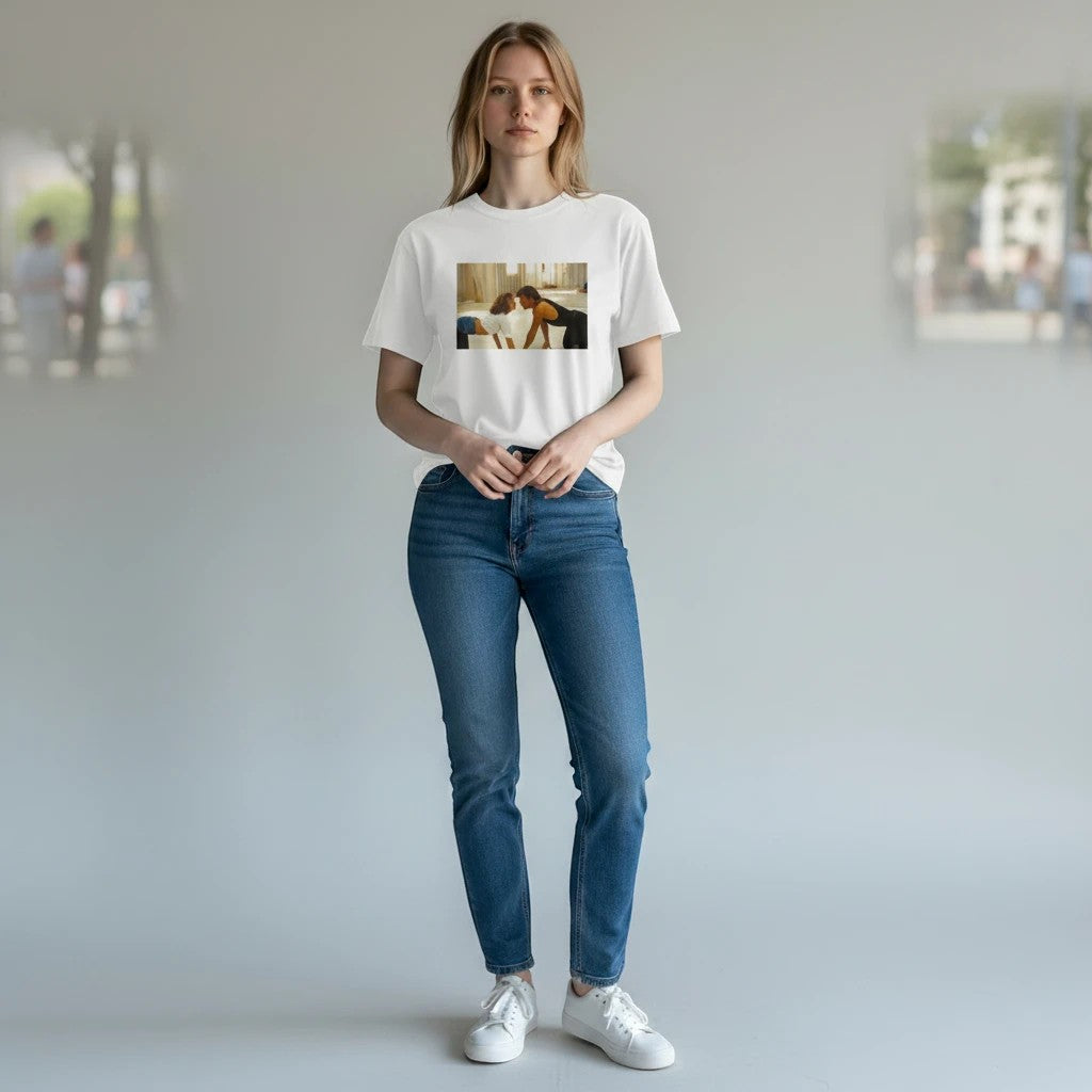 BROCK T-shirt blanc en coton bio avec un imprimé graphique Dirty Dancing, col rond, manches courtes.
