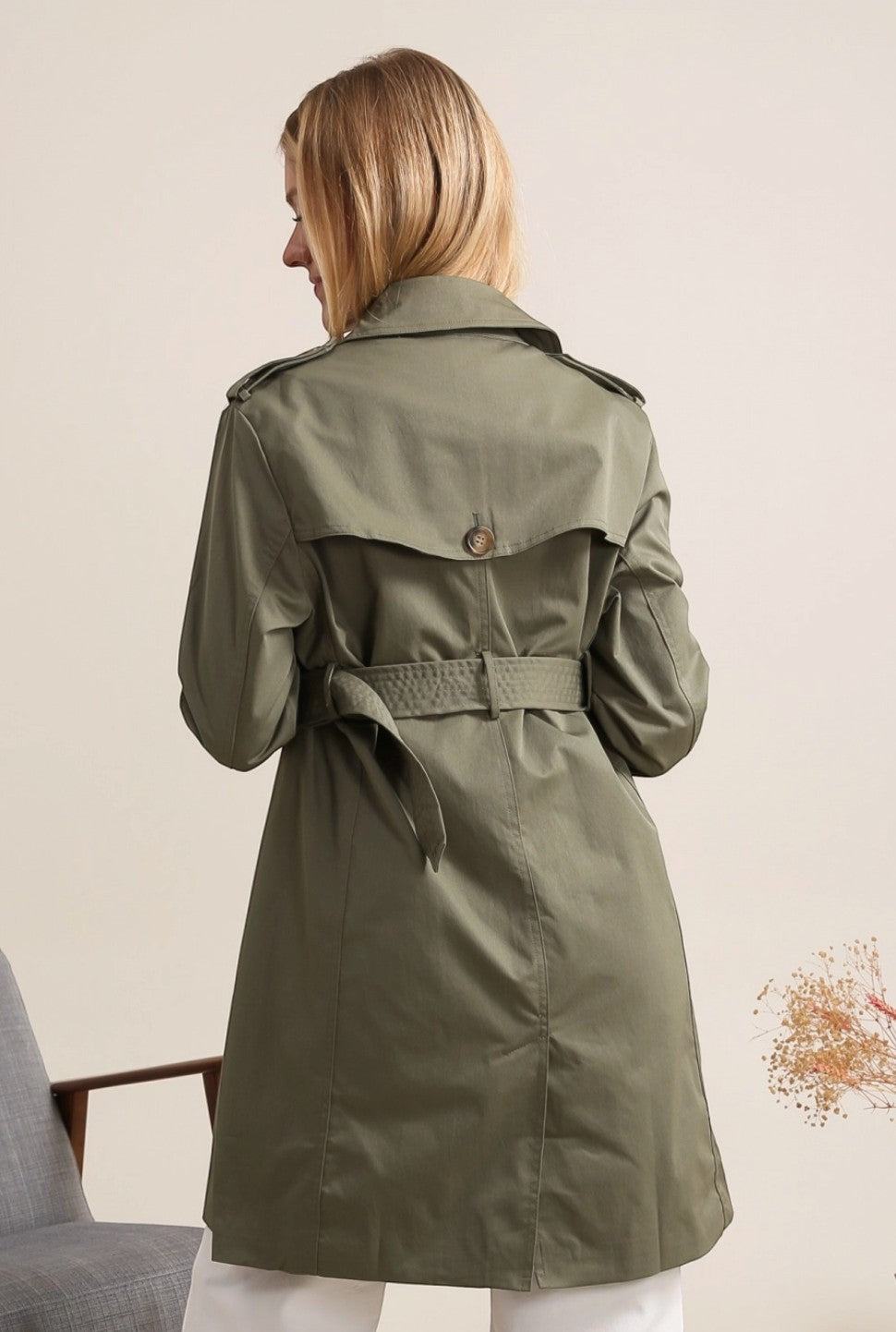 Trench coat mi-long double boutonnage avec ceinture ATTRAIT PARIS