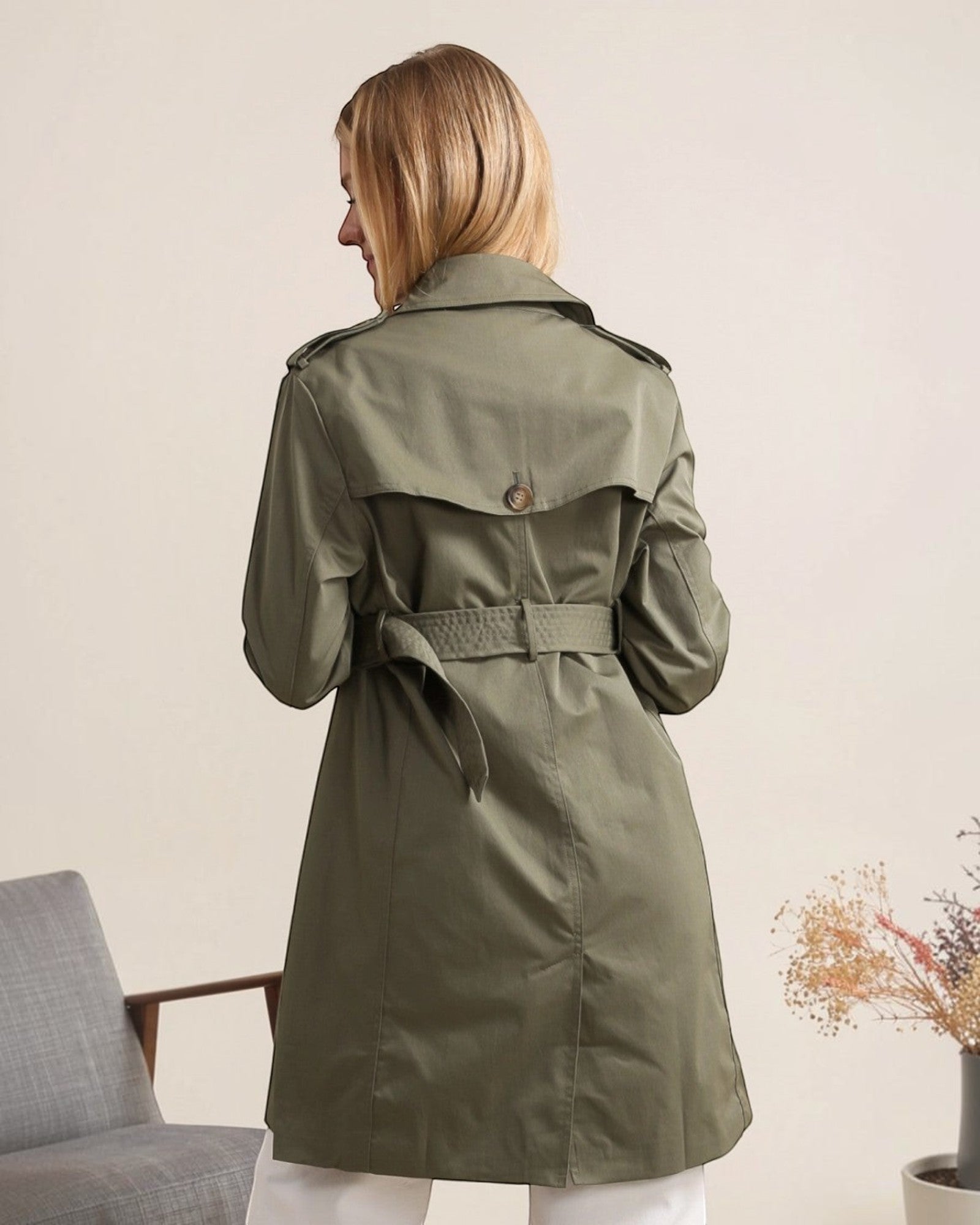 Trench coat mi-long double boutonnage avec ceinture ATTRAIT PARIS