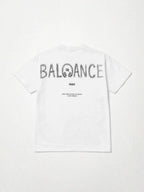 BROCK white cotton t-shirt with a black graphic typographic print on the back, featuring a modern urban style.